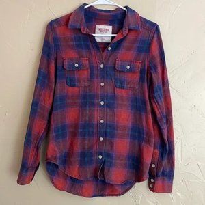 Mossimo Womens Sz S Flannel Long Sleeve Button Down